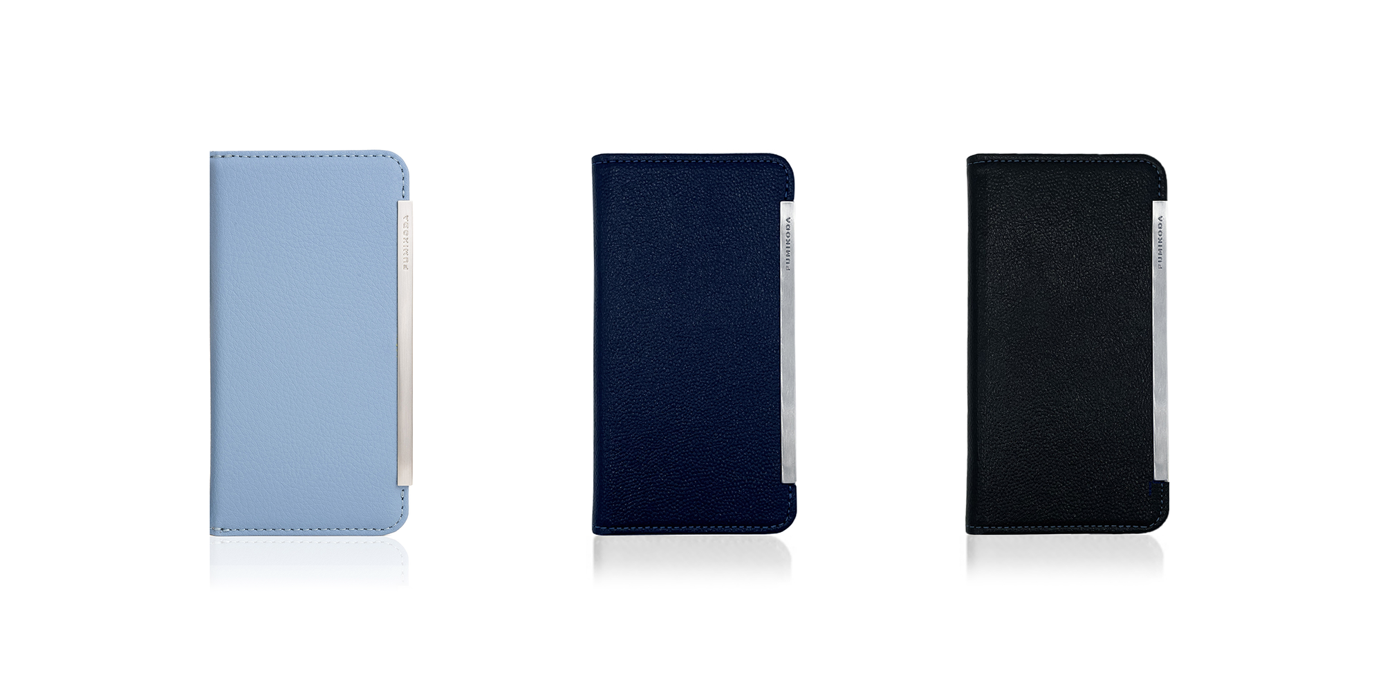 全３カラー：左からスカイブルー、ネイビー、ブラック