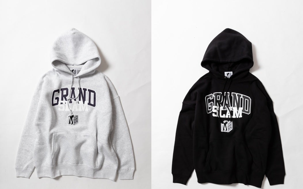 GRAND SLAM(満塁ホームラン、HIGHT AND INSIDE（インコース高め）など野球用語をカレッジプリントに落とし込んだデザインに