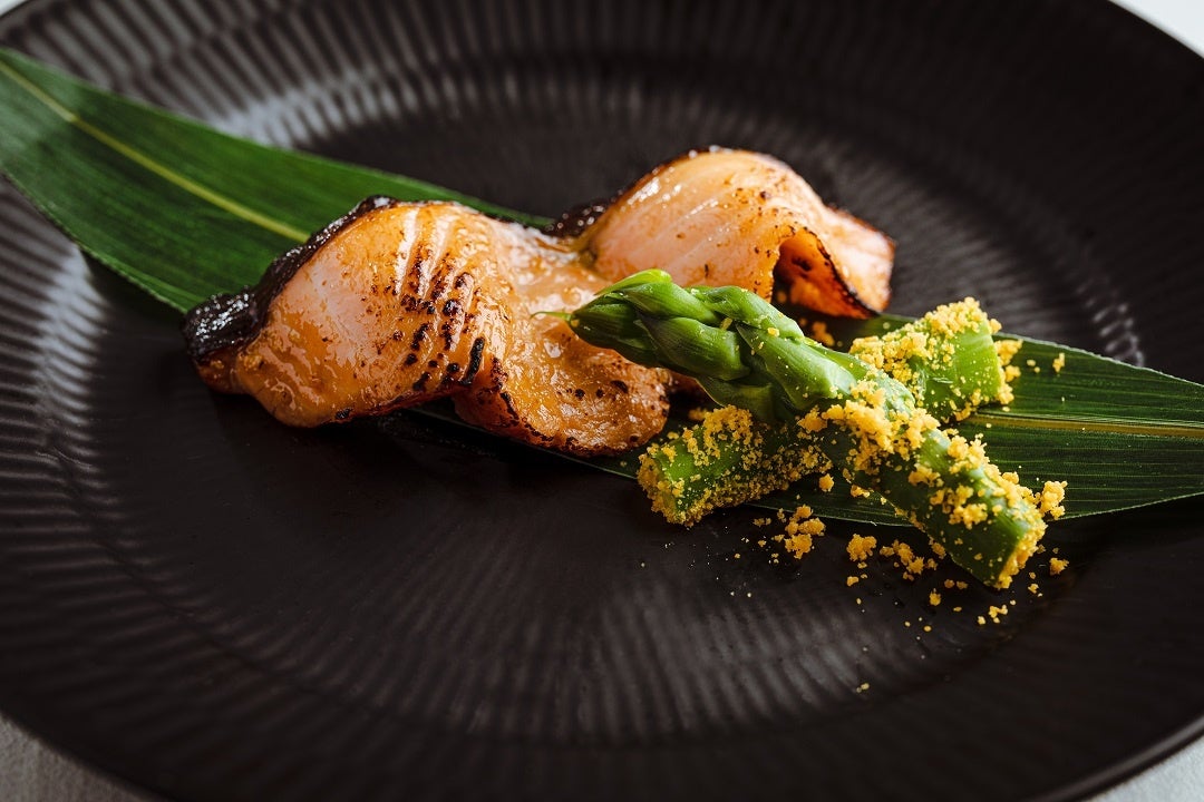 [焼物] 長野県産信州サーモン味噌柚庵焼き 香川県アスパラ「さぬきのめざめ」黄身香煎