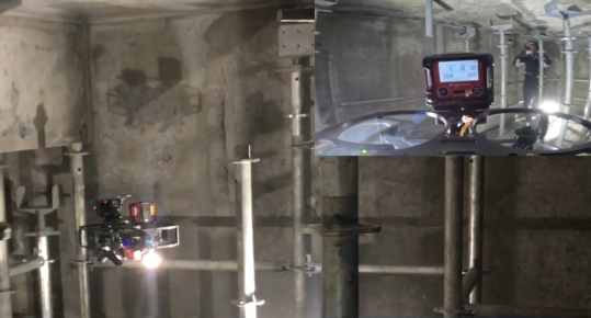 地下ピット内を飛行時のデモンストレーション画像