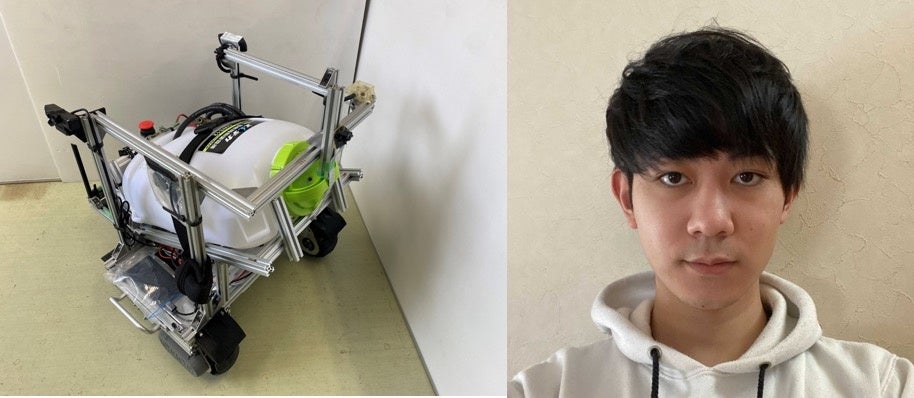 事例02:仙台高等専門学生 渡邊さんが、ブドウ農家向けの除草剤散布ロボット