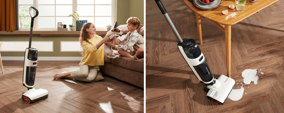 キレイ”を極める パワフルな吸引・水拭き掃除を同時に行い、液体が