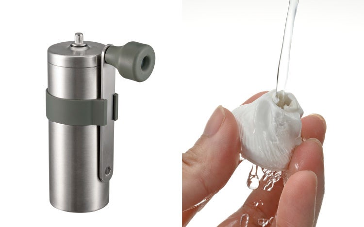 ミルのハンドルはスマート収納。臼は水洗いOK