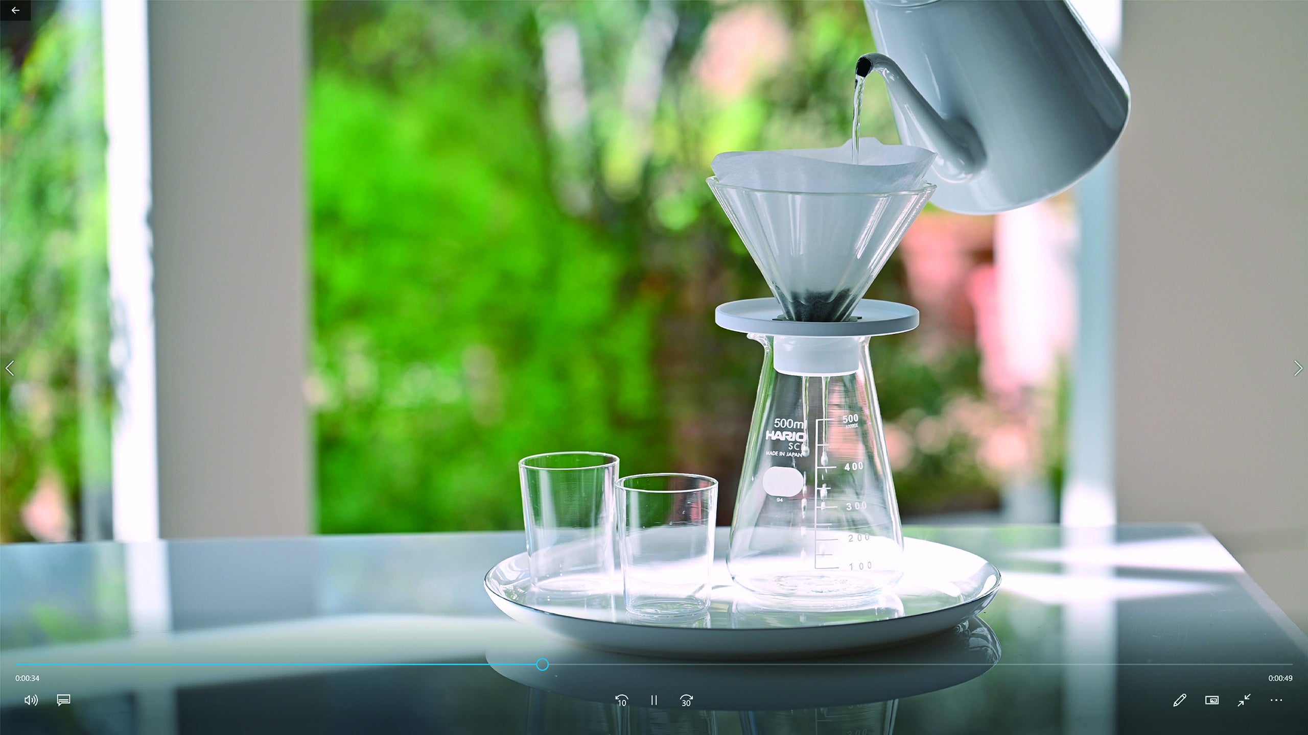 お茶あをコーヒーのようにドリップして淹れる