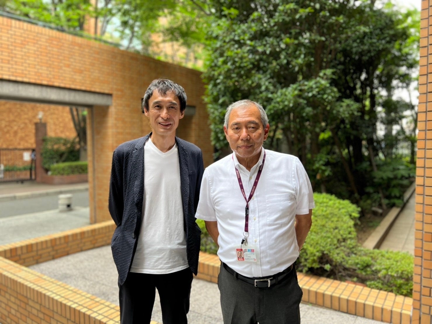 関西学生アメリカンフットボール連盟理事長川口隆弘氏 (右) 、ライズTOKYO株式会社代表 宮崎誠司(左)