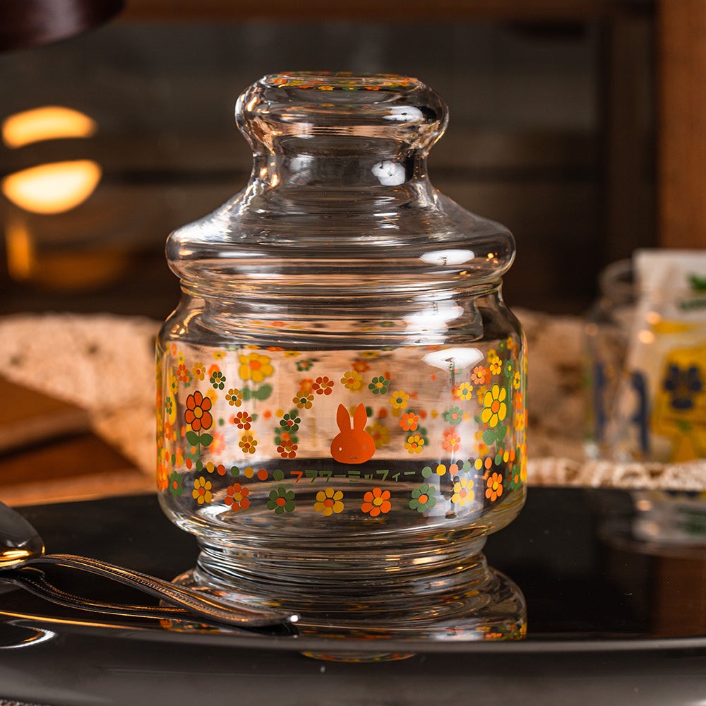 フラワーミッフィー ガラスキャニスター レトロポップ アーチ