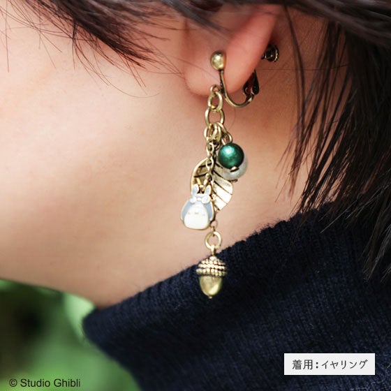 【完売品】ジブリ美術館 とんぼ玉 トトロ　イヤリング 完売品】ジブリ美術館 とんぼ玉 トトロ イヤリング
