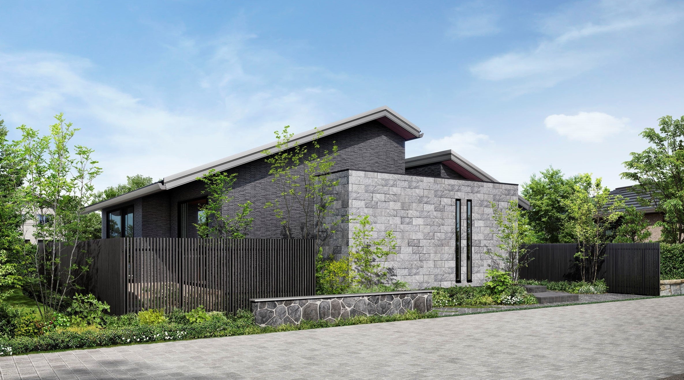 『スキップフロア＆大型収納』のある平屋　外観イメージ