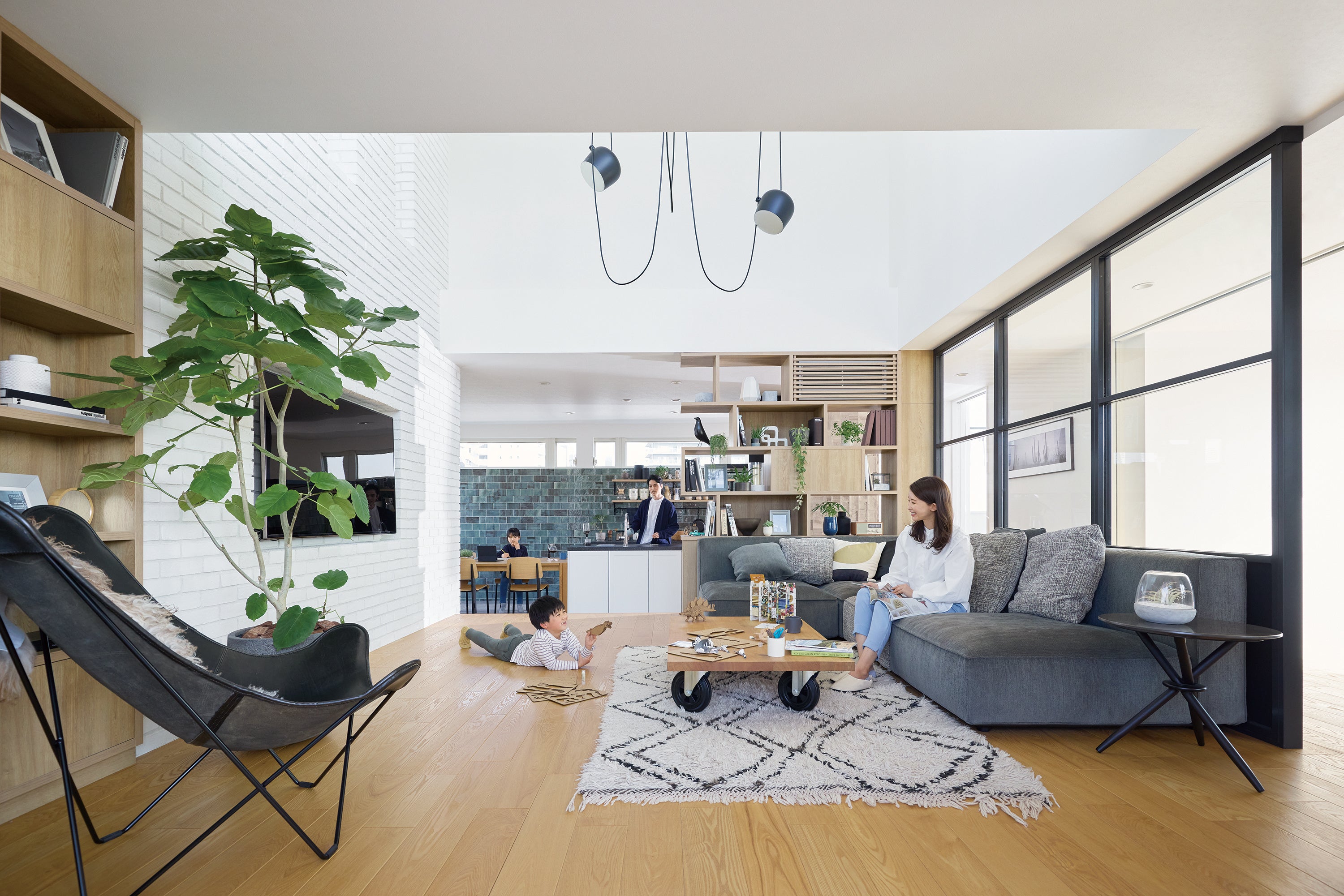 大空間のリビングダイニング