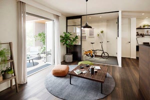 土間とつながるリビング