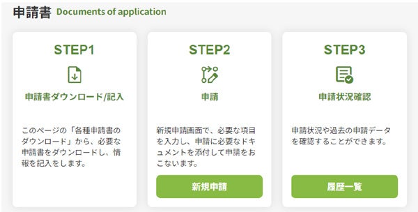 【「申請書」画面イメージ】