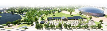 千葉公園 賑わいエリア（芝庭）全景イメージパース ※イメージであり実際とは異なる場合があります。