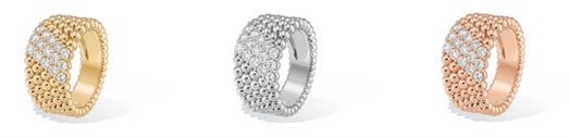 ペルレ ダイヤモンド リング 5連モデル(イエローゴールド、ダイヤモンド)、(ホワイトゴールド、ダイヤモンド)、(ローズゴールド、ダイヤモンド)