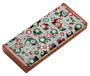 ミルフィオリ パウダーケース、1928年 （ホワイトゴールド、イエローゴールド、エナメル、ジャスパー、ダイヤモンド）  ヴァン クリーフ＆アーペル コレクション