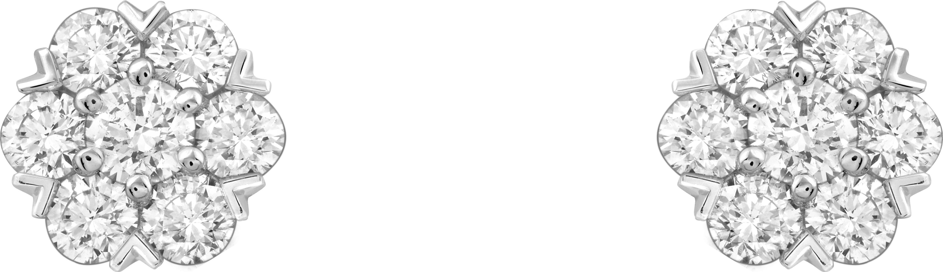 フルーレット イヤリング （ホワイトゴールド、ダイヤモンド）