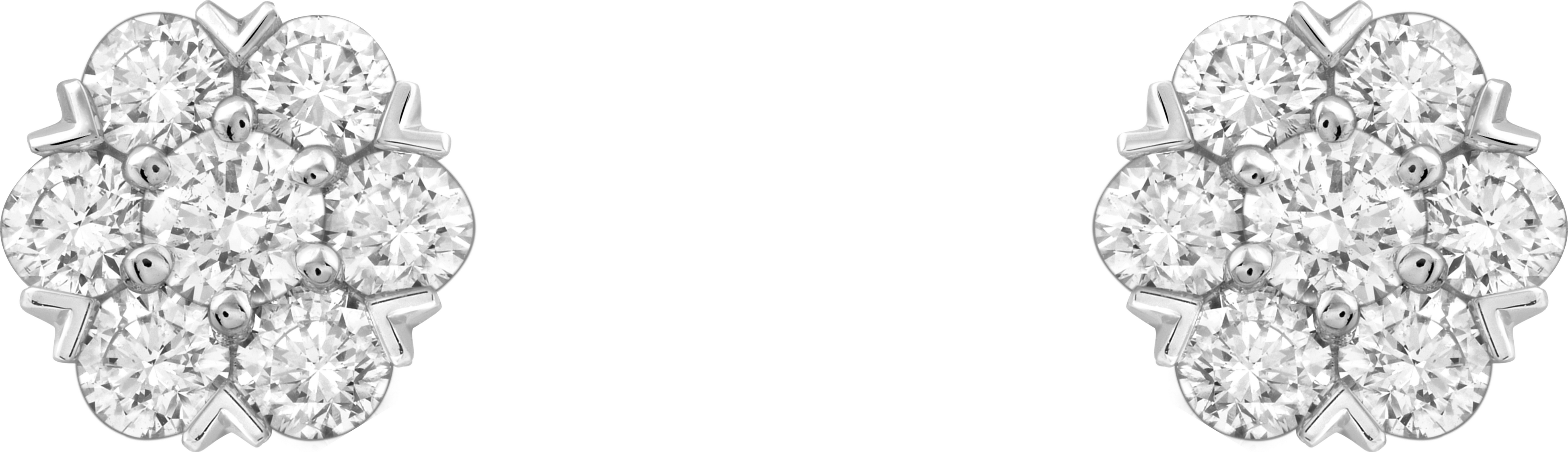 フルーレット ピアス ホワイトゴールド、ダイヤモンド ラ