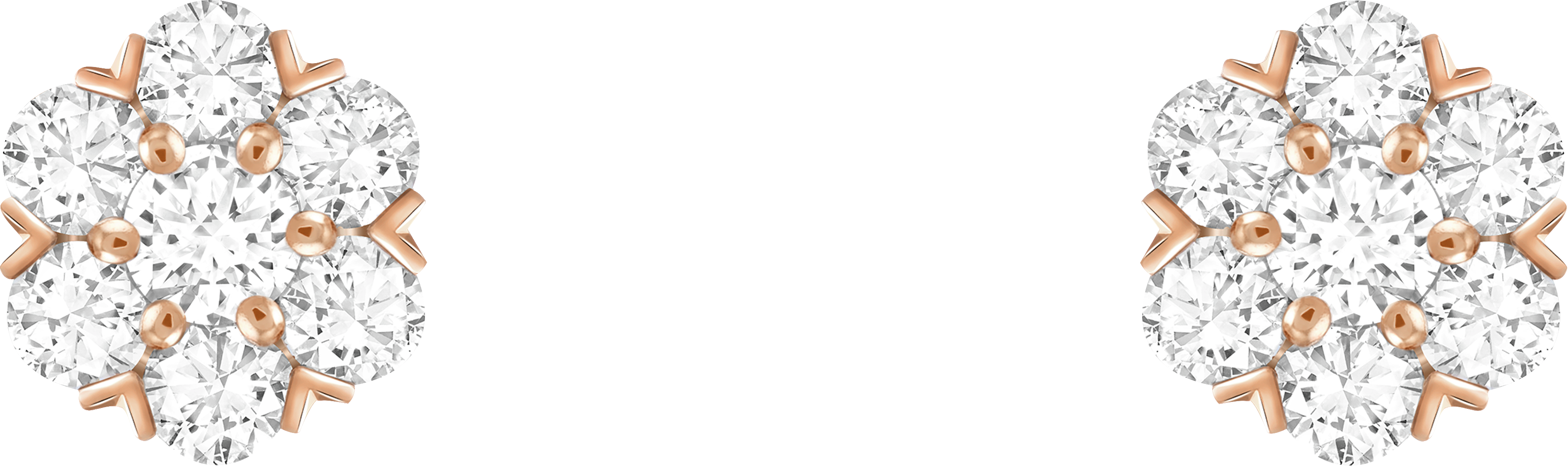 フルーレット イヤリング（ローズゴールド、ダイヤモンド）