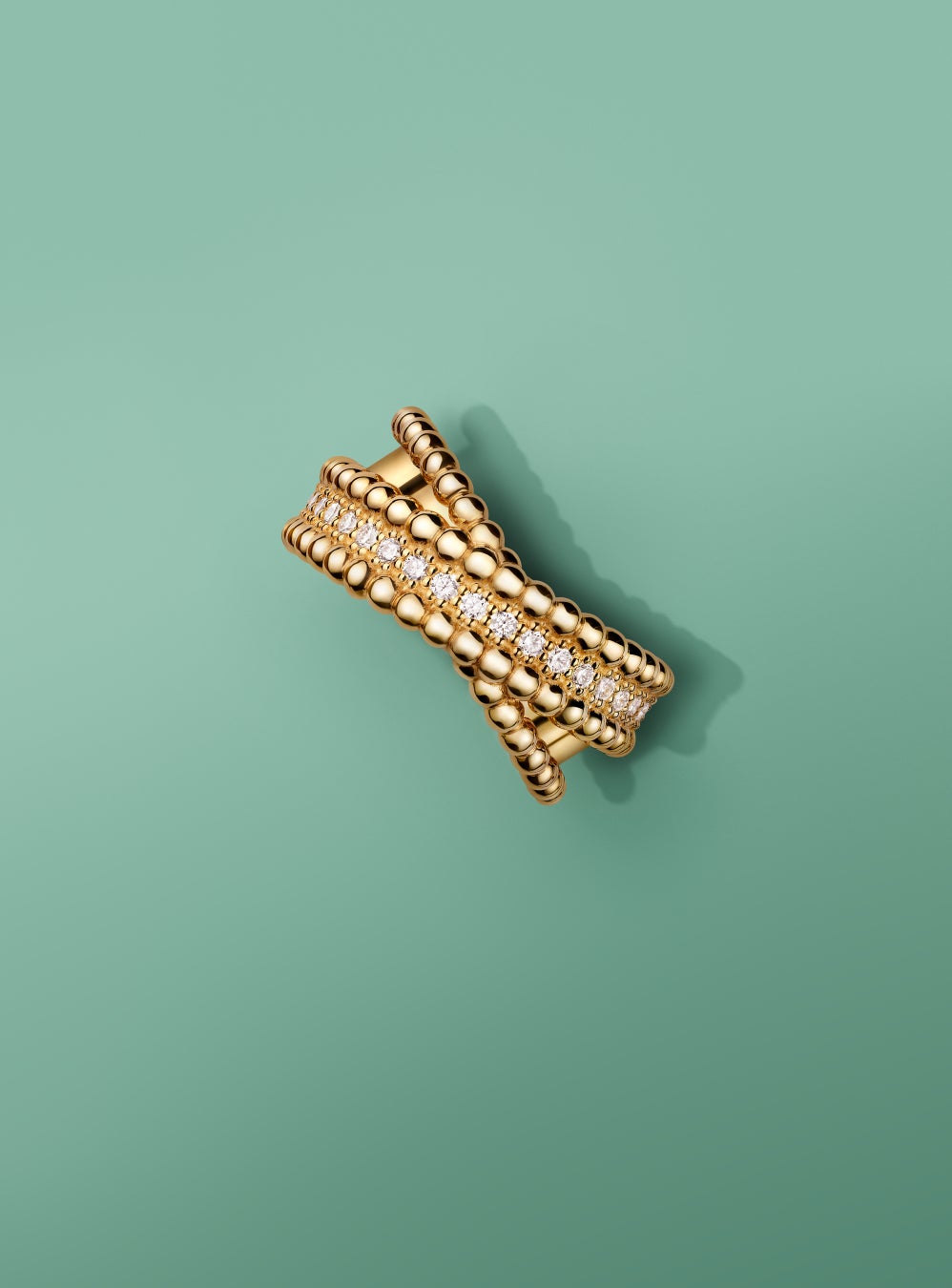 ペルレ ダイヤモンド デュオ リング(イエローゴールド、ダイヤモンド)