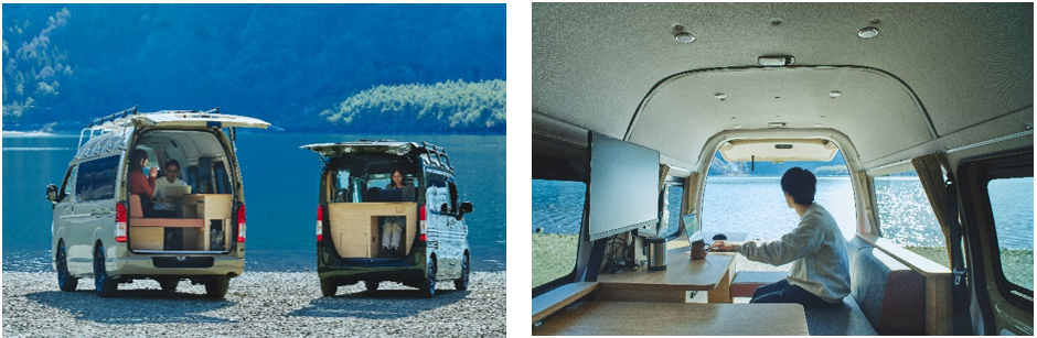 ＜左からmobica sand／forest＞　　　　　　　　　　　　　　＜mobica sand車内から見える景色＞