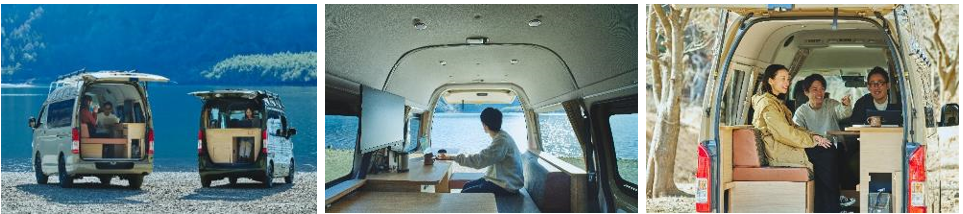 ＜左からmobica sand とforest＞　　　＜mobica sand車内から見える景色＞　　＜チームビルディングにも最適＞