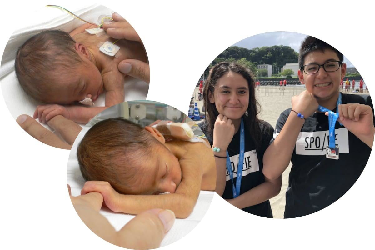 姉のナディアさんもスイマー。一緒に練習したり、タリク君の挑戦をインスタグラムで発信してささえます