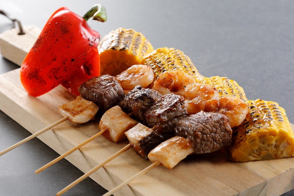 牛肉と小海老のブロシェット