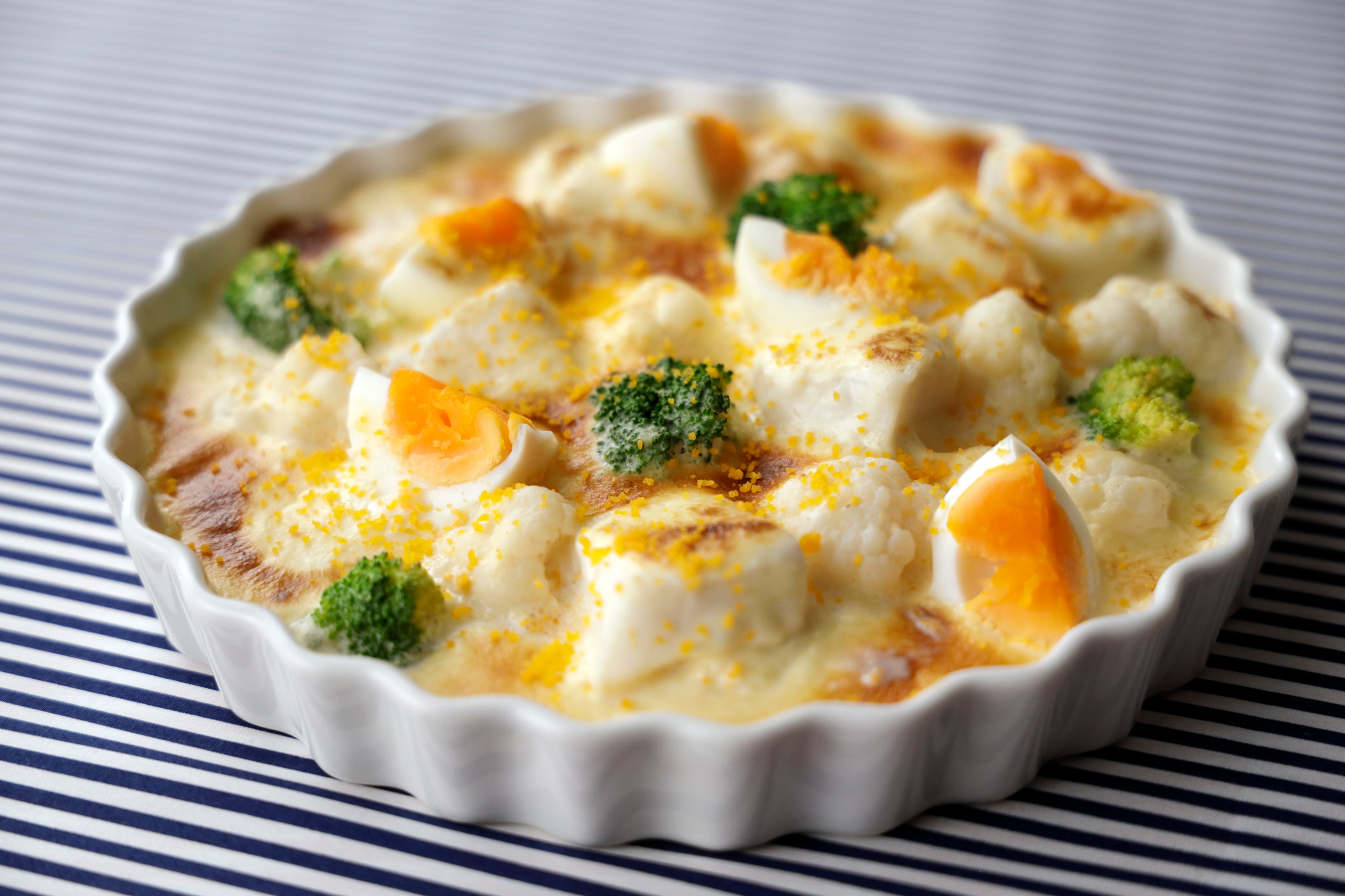 鱈とカリフラワーのグラタン ポロネーゼ風