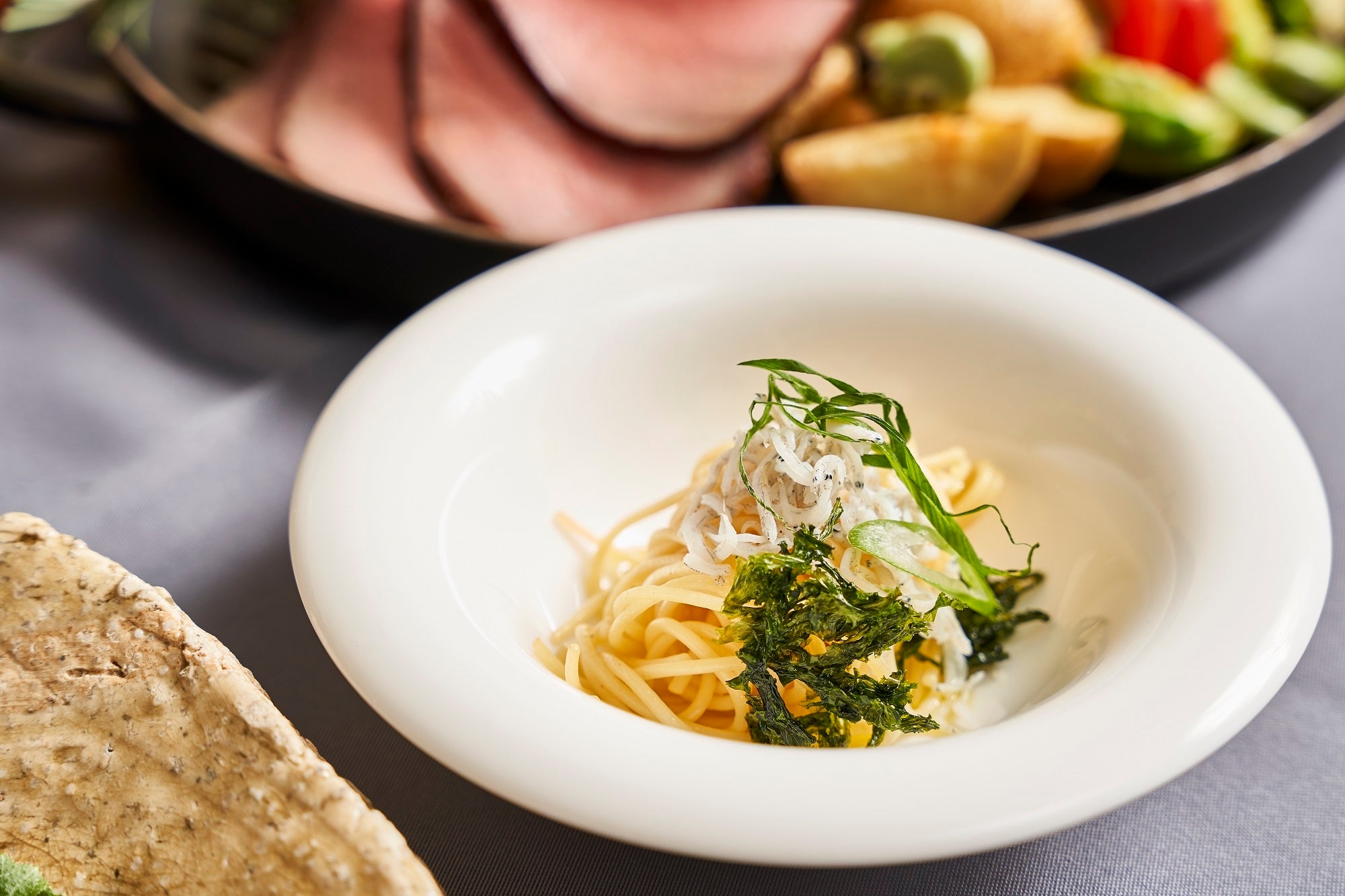 しらうおとあおさのパスタ