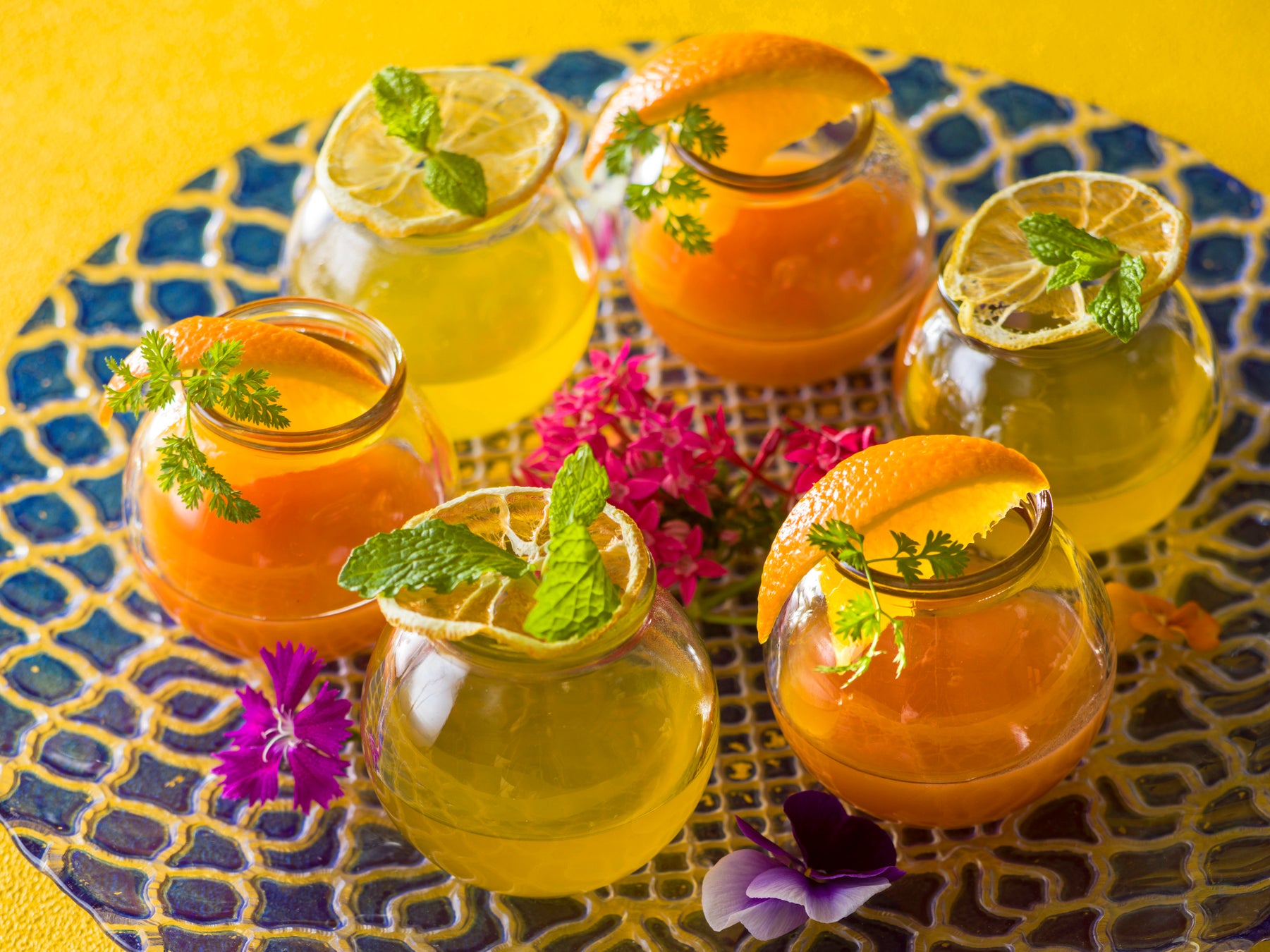 シチリア産レモンのゼリー、ブラッドオレンジのゼリー シチリア産レモンのゼリー、ブラッドオレンジのゼリー