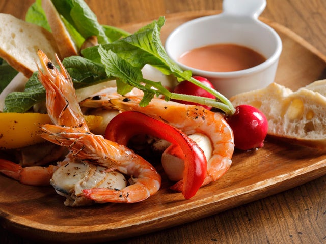 海老と帆立のオマールクリームソース