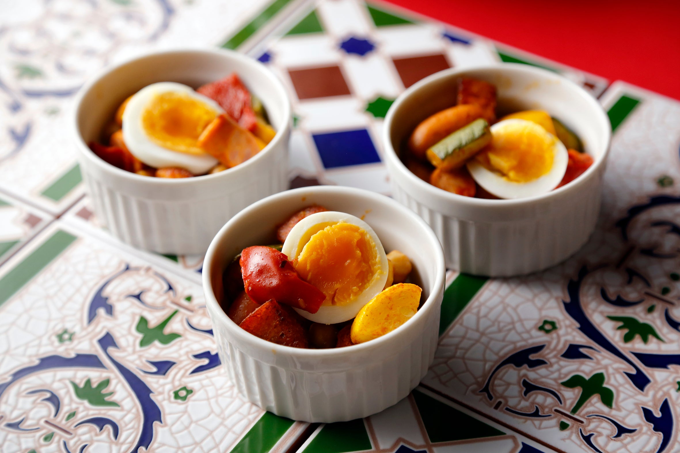 チョリソーとひよこ豆のミガス風