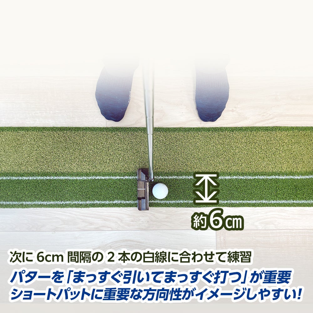 芝には6cm間隔の2本の線