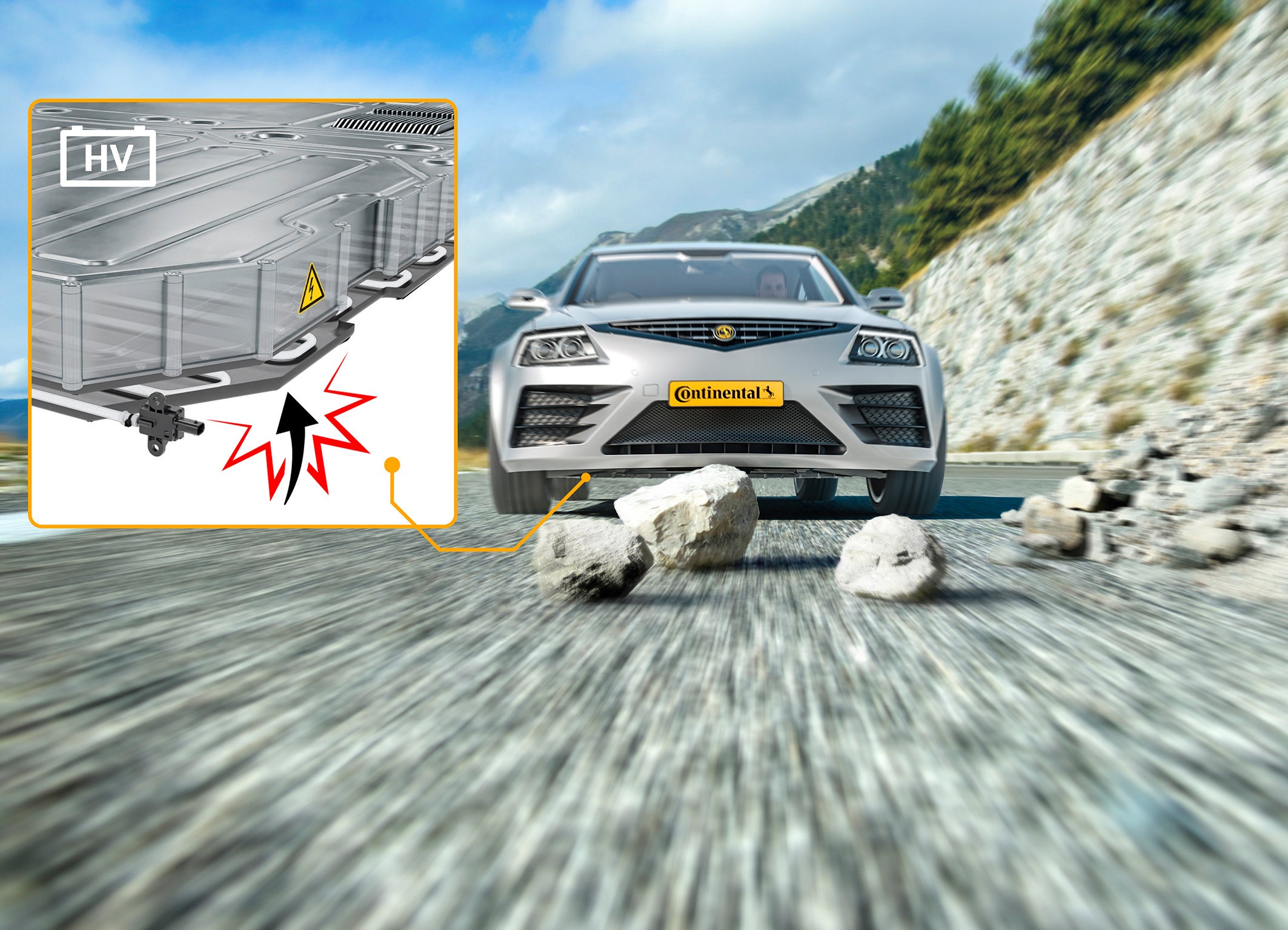 バッテリー衝撃検知機能により、バッテリー損傷の可能性を検知し、ドライバーに警告を出すことができます