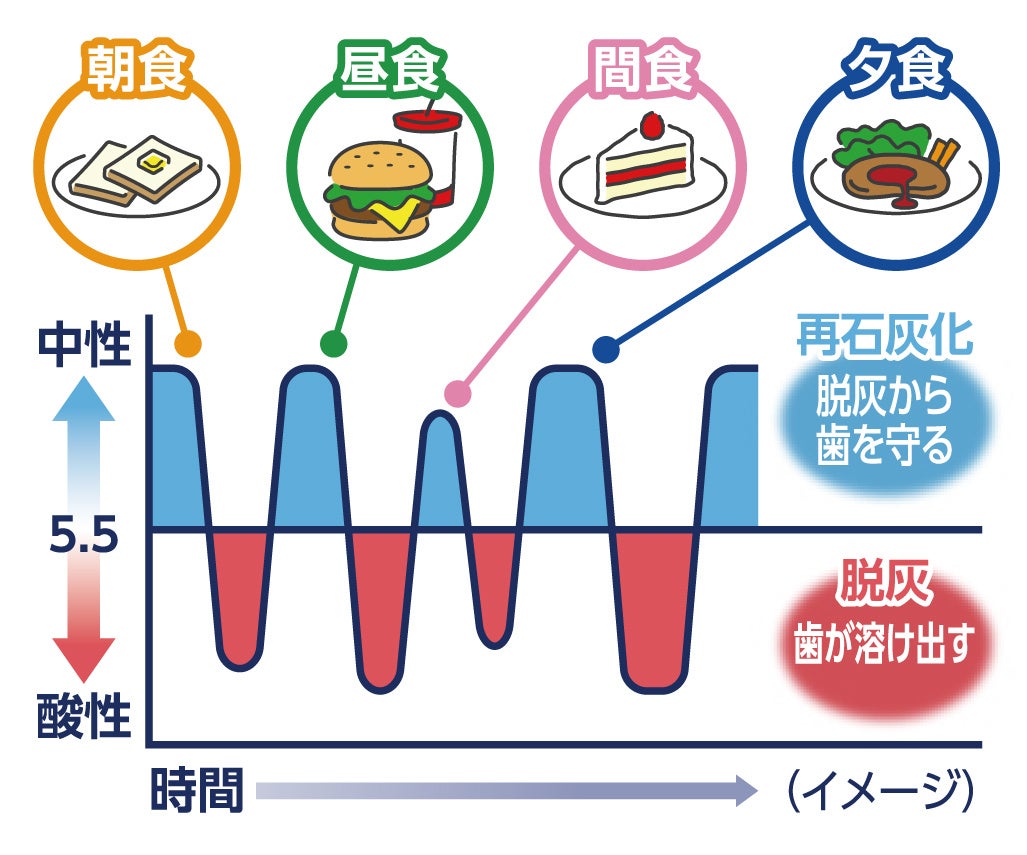 【歯垢中の酸性度変化】