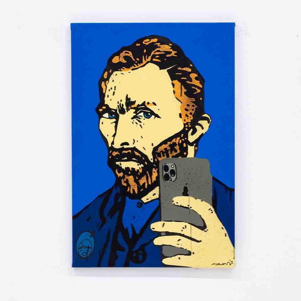 TVBOY 《VINCENT’S SELFIE》 Mixed media on paper Pop House Gallery   ©︎TVBOY