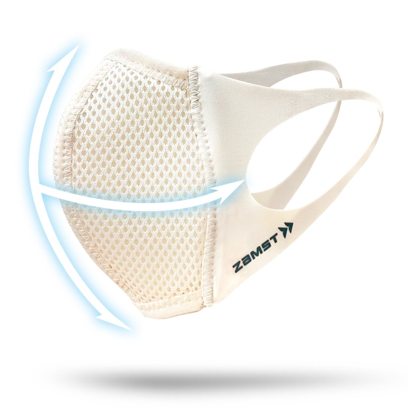 ▲口元にまとわりつかない立体設計を採用