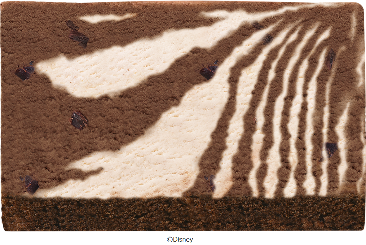 ホワイトチョコレート　チョコフレーク入りチョコレート　​チョコレートスポンジ