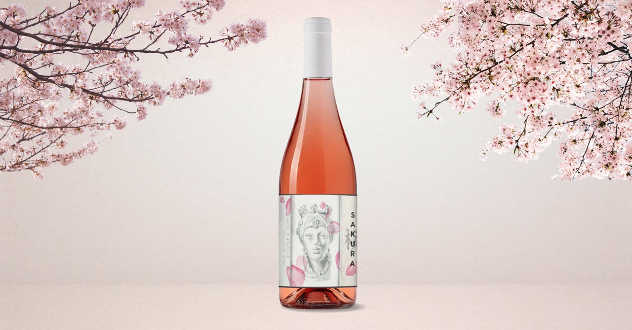 ダウンロード素材-桜ワインイメージ（文字無し）