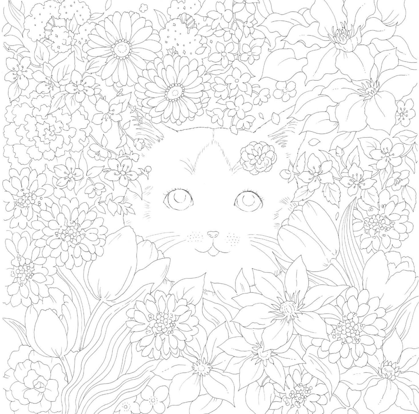 愛猫家は悶絶必至 カワイイ猫ちゃんと素敵な花が描かれた癒しのぬり絵ブックが発売 株式会社主婦の友社 のプレスリリース