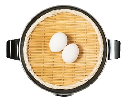 上段で半熟卵を！