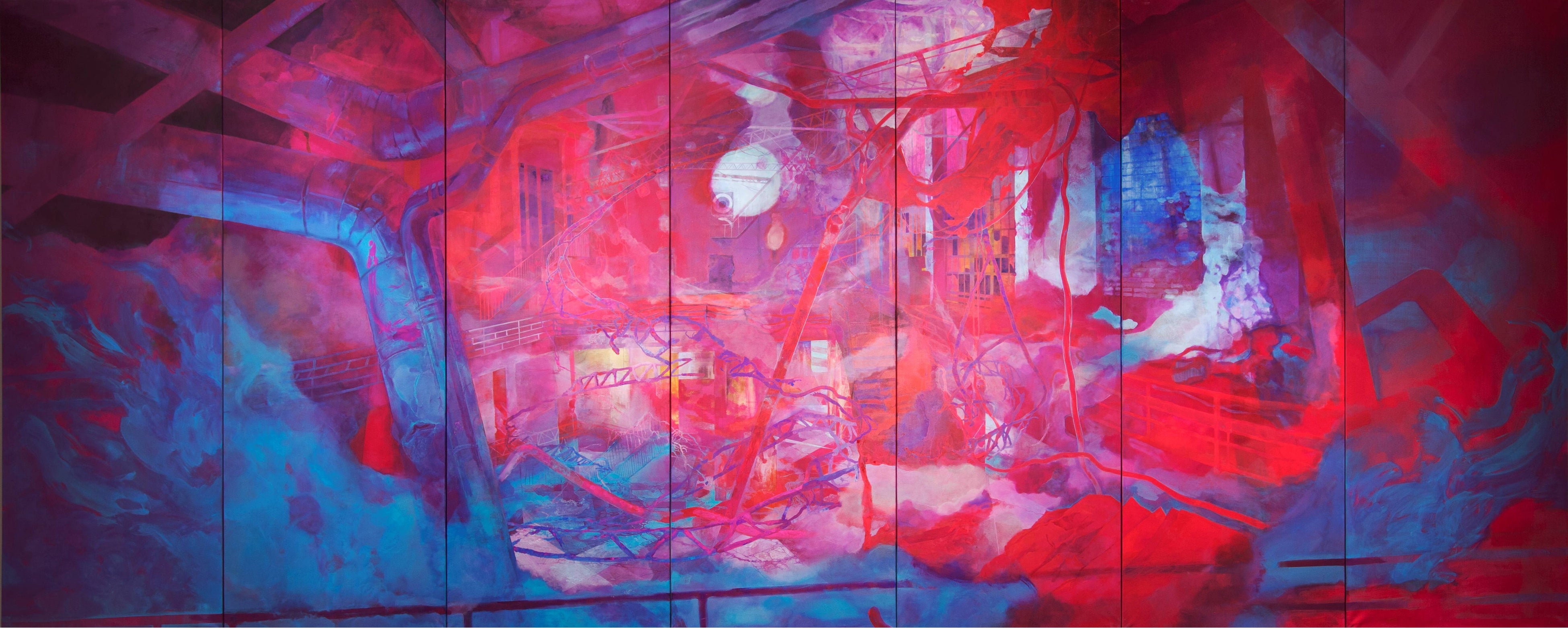 展示予定作品 「Night (52°30‘39.9“N, 13°26’34.5”E, c.2X20)」