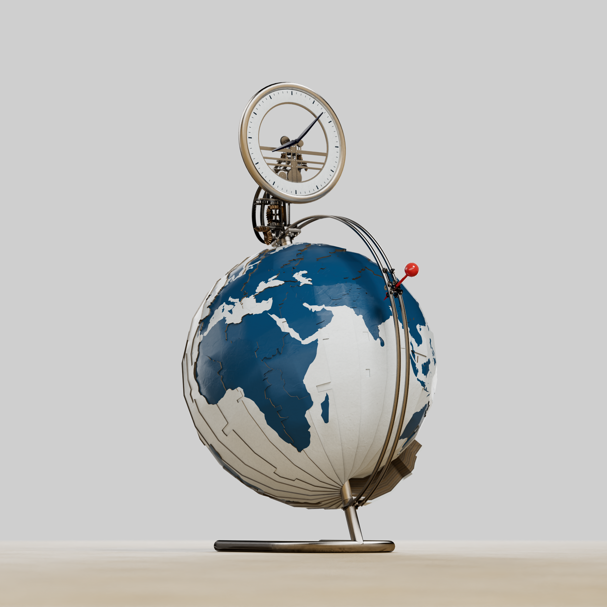 加藤 陸《地球儀針時計》2022