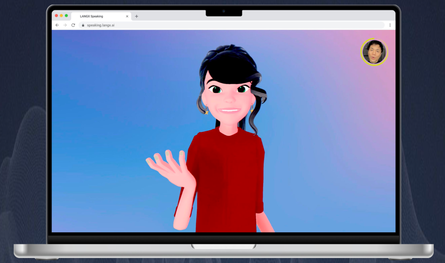 「LANGX Speaking」テスト画面