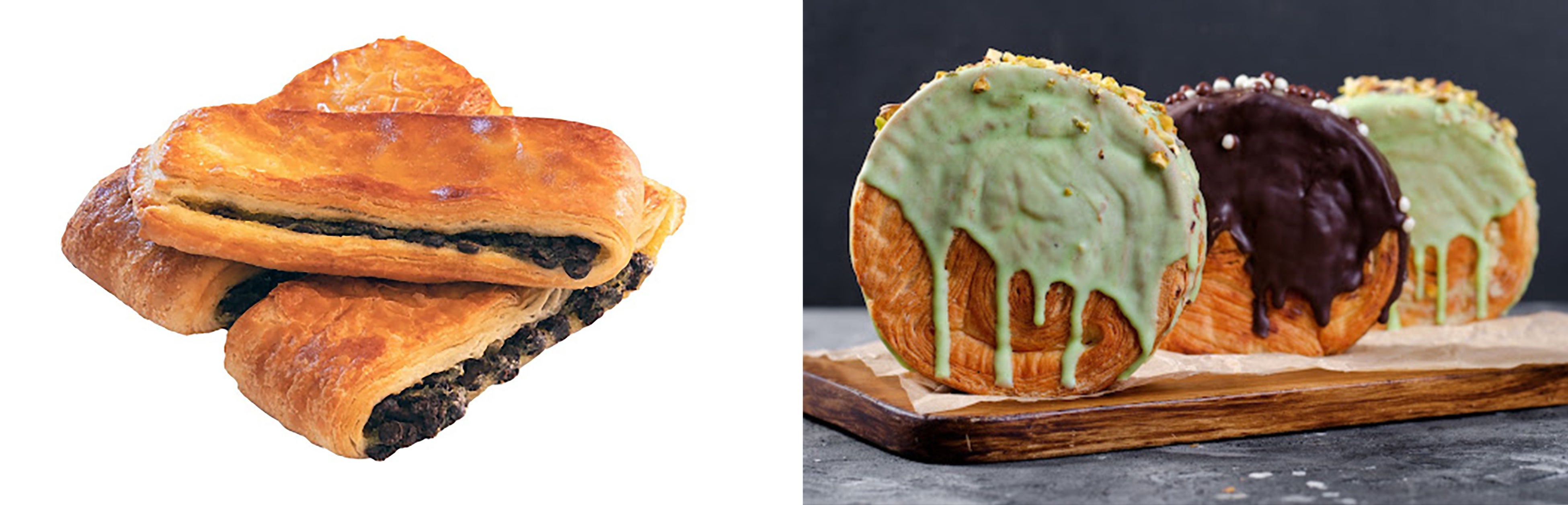 左）パンスイス　　右）シュプリームクロワッサン