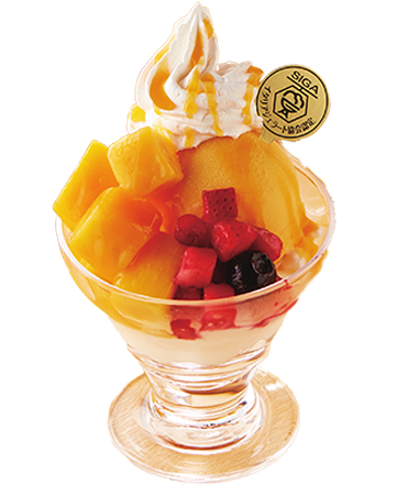 マンゴーとパンナコッタのミニサンデー