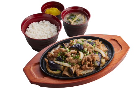 豚肉とナスの味噌炒め定食