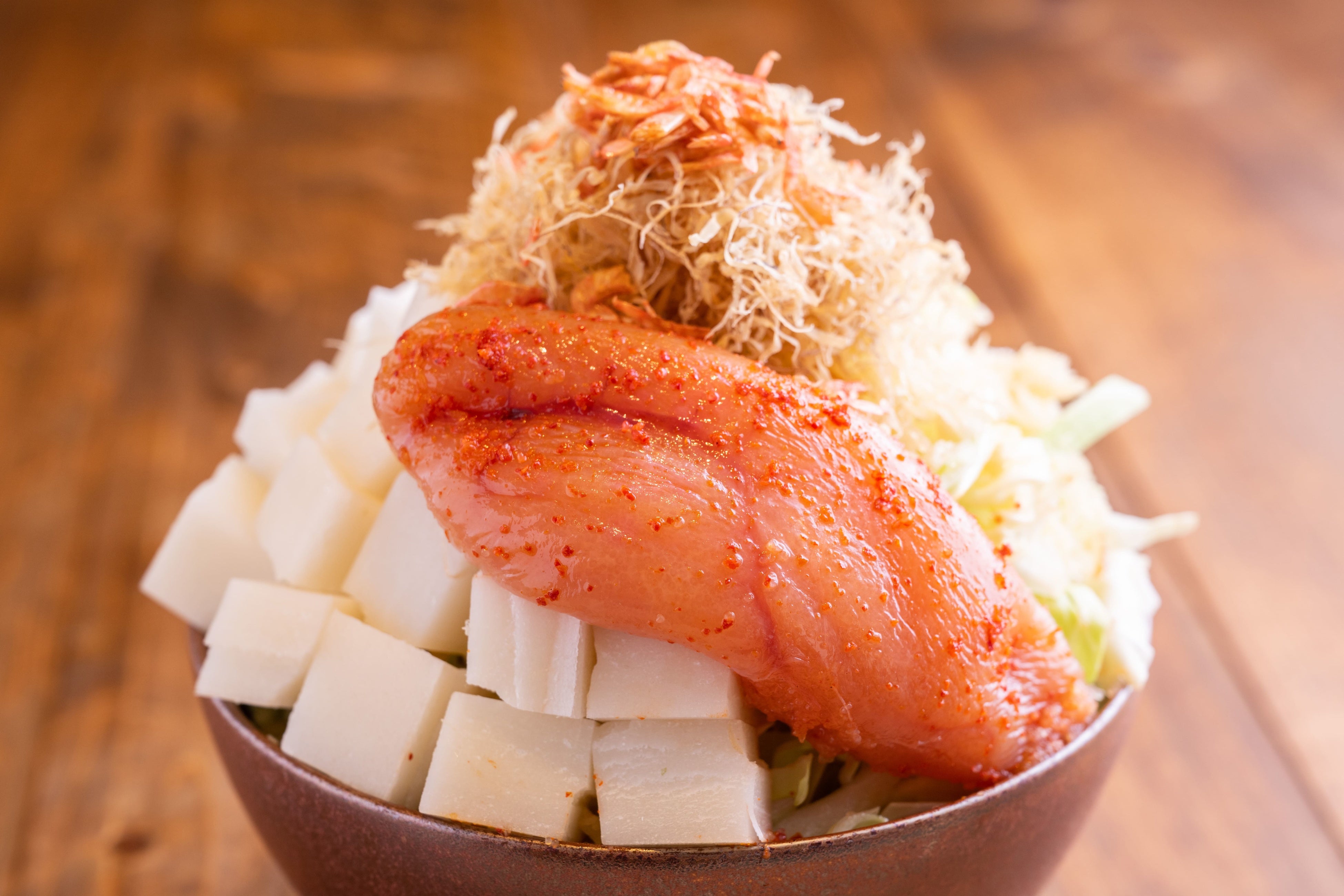 「最高級博多明太子と餅もんじゃ」〈極上の博多辛子明太子とこがね餅〉 