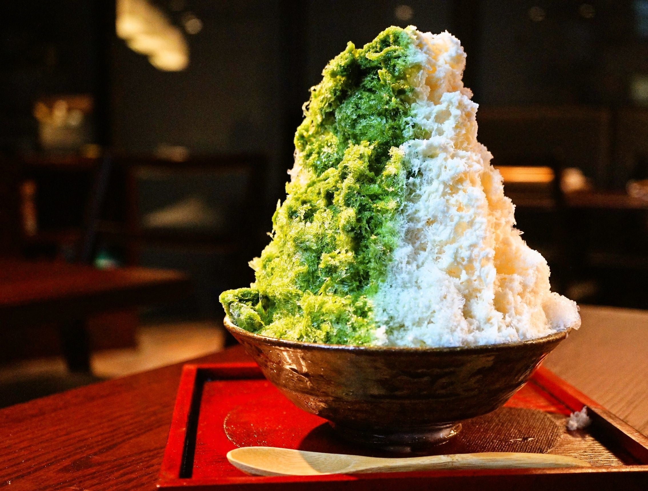 ■自家製練乳と京都宇治抹茶のかき氷：¥1,100(税込)