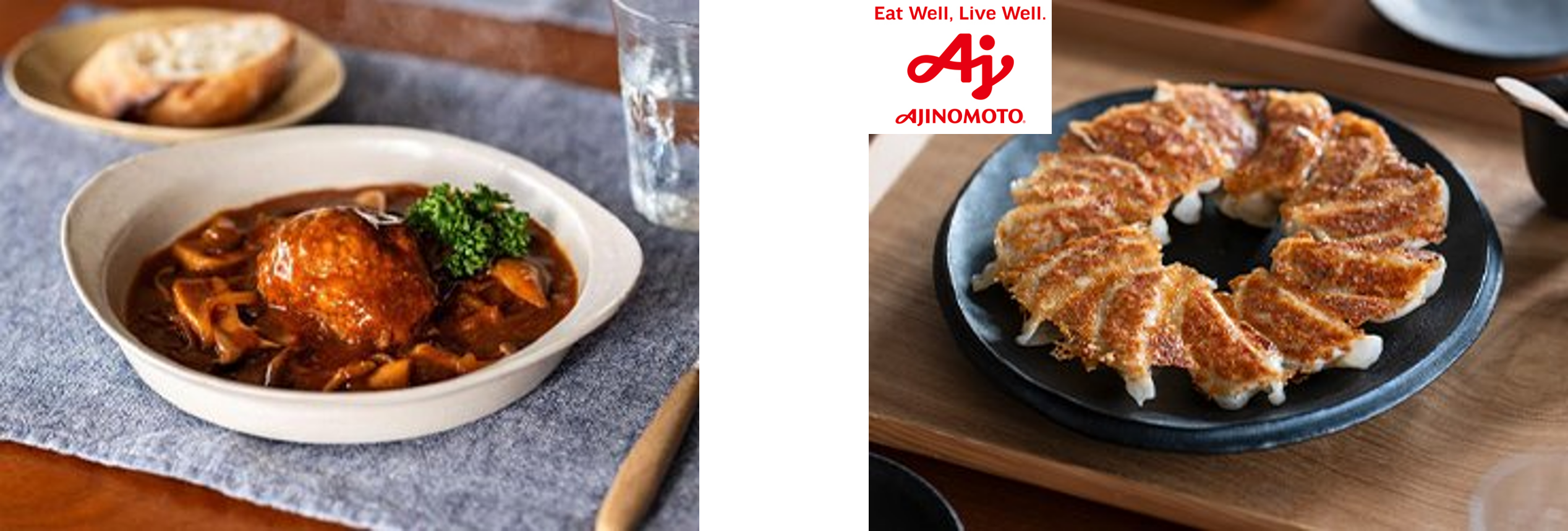 冷凍煮込みハンバーグ　　　　　　　　　　　　　　　　　冷凍ぎょうざ（味の素「ギョーザ」）