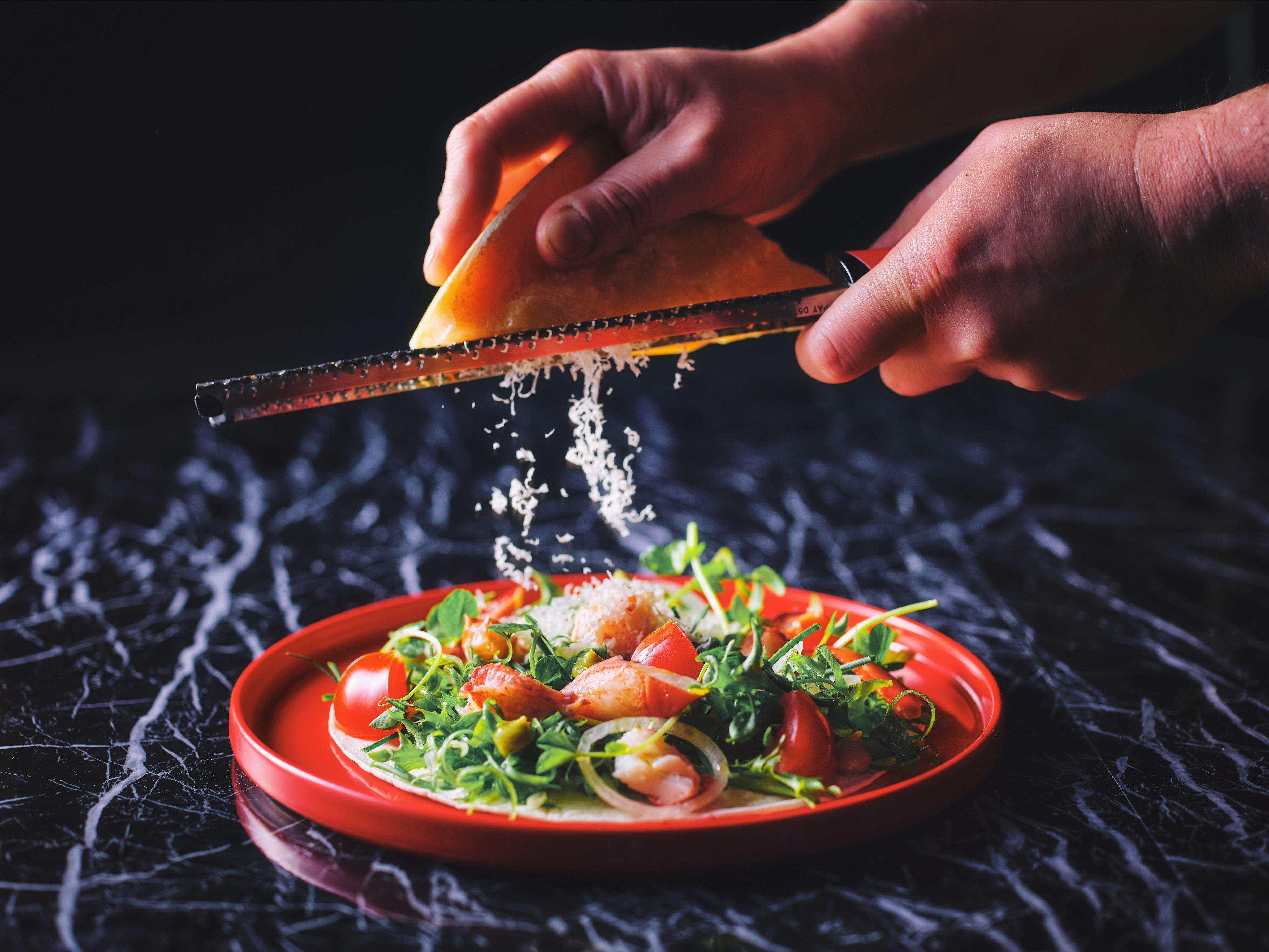 「グリルドロブスターのソフトタコス」